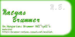 matyas brummer business card